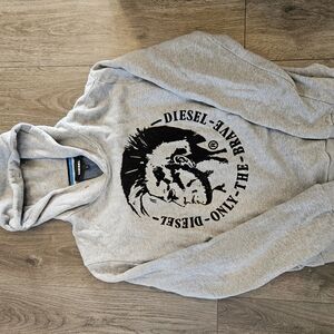 Diesel Gray Hoodie with Black Graphic